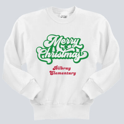 Youth Crewneck - Winter - Merry Christmas Red and Green  Thumbnail