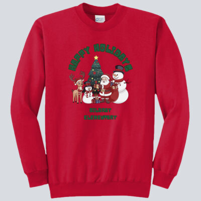 Adult Crewneck - Winter - Happy Holidays Red Thumbnail