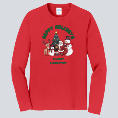 Adult Long Sleeve Shirt - Winter - Happy Holidays Red Thumbnail